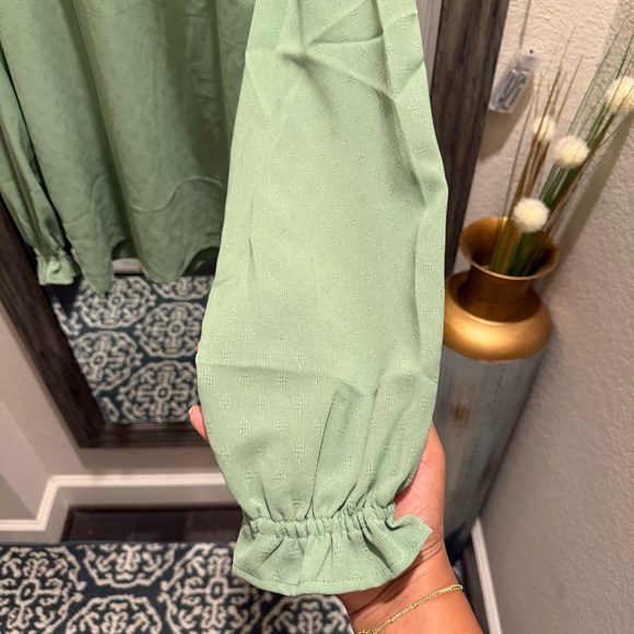 Jessica Simpson Green Long Sleeve Blouse XL - Picture 3 of 5